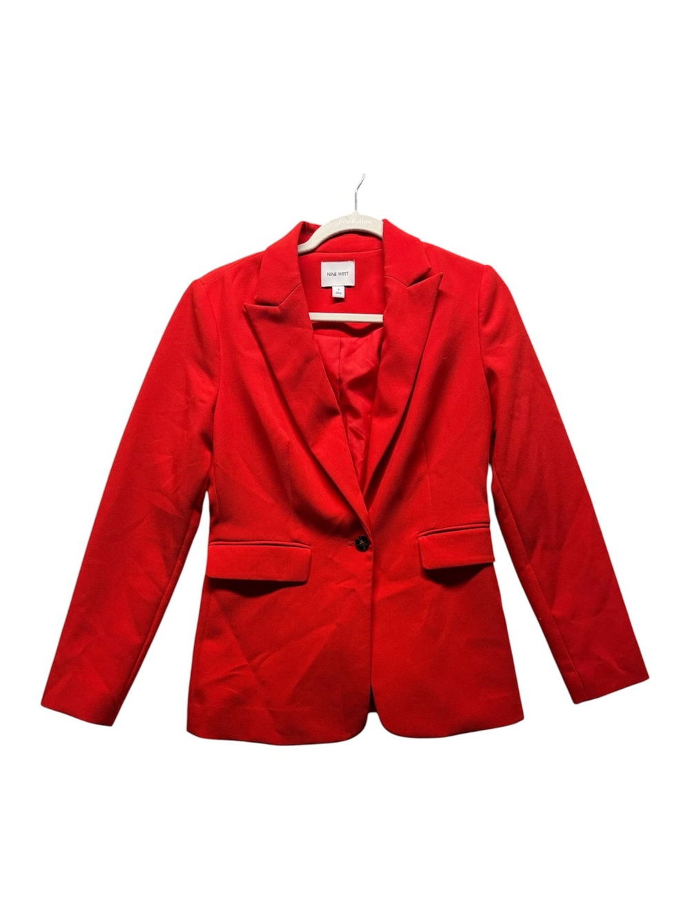 Nine West Women’s Bright Red One-Button Blazer Jacket Size 4